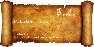 Bakator Liza névjegykártya